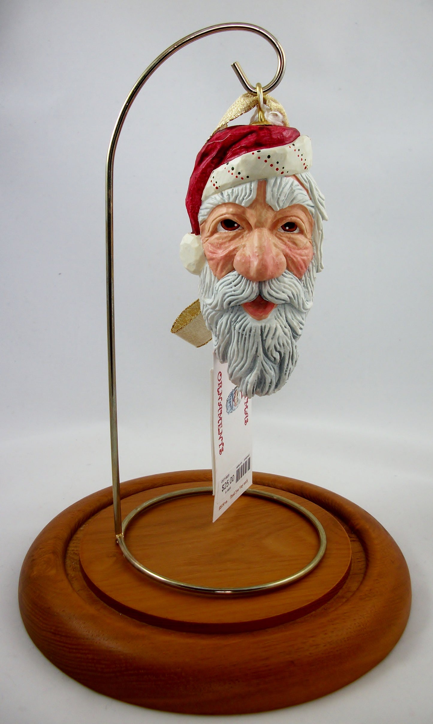 Made-to-order Wooden Santa Ornaments Style A, B, and C