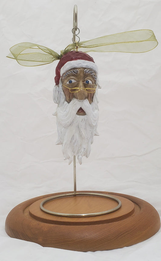 Made-to-order Wooden Santa Ornaments Style D and E