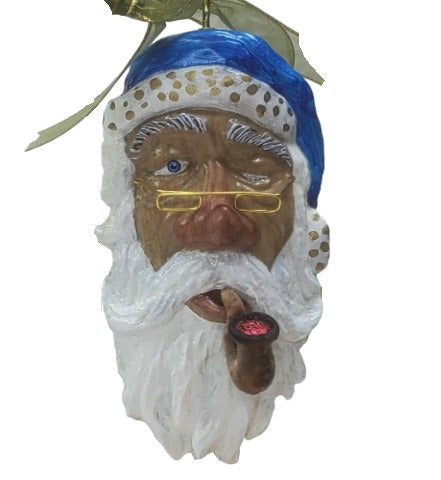 Made-to-order Wooden Santa Ornaments Style D and E